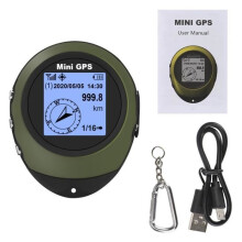Mini dispositivo di navigazione GPS blu ciano, bussola satellitare per sport all'aria aperta, escursionismo, portatile