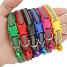 12 collari per cani e gatti in nylon con fibbia a campanellino, colore casuale