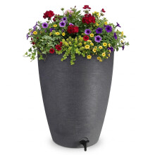 120L Amesbury Stone Garden Water Butt With Tap & Lid (Ash)