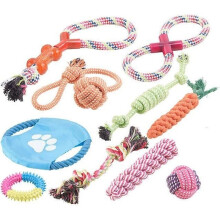 Set of 10 dog toys: chew and throw