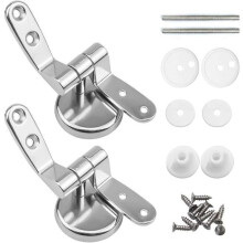 Toilet Seat Hinge Fasteners, Pack of 2 Replacement Toilet Seat Hinges with Zinc Alloy Fixings