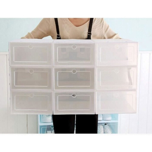 20-Piece Shoe Storage Boxes, Plastic Shoe Boxes, Stackable Boxes