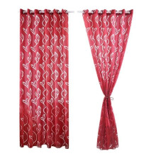 2 Pieces Red Sheer Curtains 100x250 cm with Leaf Patterns Elegant Decoration for Living Room Bedroom Dining Room