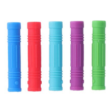 Set of 5 silicone teething rings for babies, portable and safe, for chewing training.
