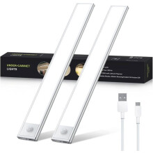 30cm Rechargeable LED Strip Under Cabinet Lighting with Motion Detector for Wardrobes and Cupboards, Multiple Colors YYV