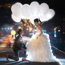 20 PCS White LED Light-Up Balloons 12" Light-Up Decoration Balloons for Wedding Birthday Party Various Festivals 20 Pieces