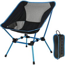 Folding Camping Chair - Unisex - Sky Blue - Ultra-lightweight - Carry Bag - 600D Oxford Fabric