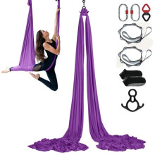 Anti-Gravity Yoga Hammock - VEVOR - Purple - 8x2.8m - 100 g/m² - 1000kg Load Capacity - Anti-Gravity Air Hammock - Fitness, Strength