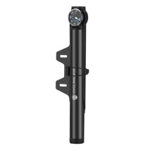 Electric bike pump with gauge for Presta and Schrader valves, made of aluminum alloy. Mini 120 PSI bicycle tire pump.