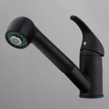 Black Mixer Tap with Pull-Out Spray - SUPER - 1/2 Inch - Brass Kitchen Sink Hose