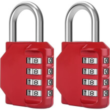 [2 Pieces] 4-Digit Combination Padlock, Waterproof Combination Lock, Weatherproof Metal and Plated Steel Combination Clasp