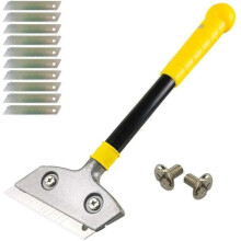 Glass Scraper with 10 Heavy Duty Metal Blades, Universal Scraper for Glass, Ceramic, and PZCC Glass