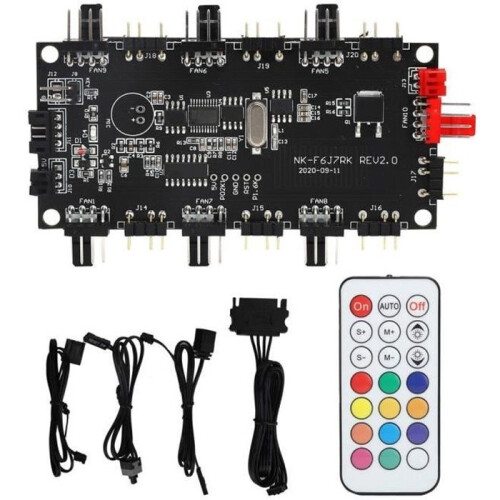 Dioche ARGB LED Light Controller PCB Power Supply Fan Hub 4/3 Pin ARGB Splitter Remote Control