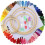 Complete beginner embroidery kit including: 5 bamboo embroidery hoops, 50 brightly colored threads, 1