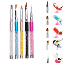 5-Piece UV Gel Nail Art Brushes and Acrylic Nail Decor Brushes for Nail Painting