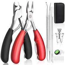 Professional Nail Clippers, Toenail Clippers, Toenail Scissors, Pedicure Tool Set for Thick Nails - 6 Pieces
