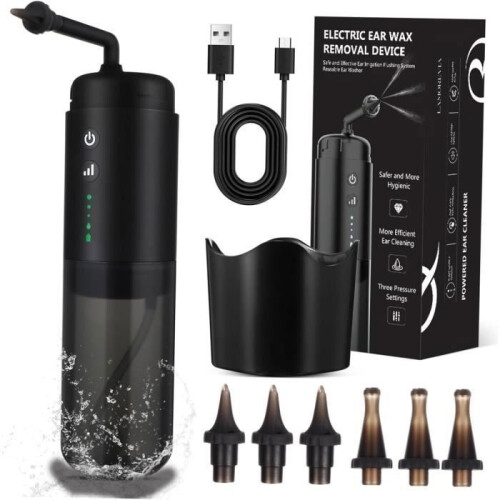 Water-powered ear cleaner with 3 pressure modes, ear irrigation rinsing system, ear cleaning tool