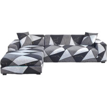 3+2 Seater L-Shaped Sofa Cover - Soft and Non-Slip - Printed - With 2 Pillowcases for L-Shaped Sectional Sofa