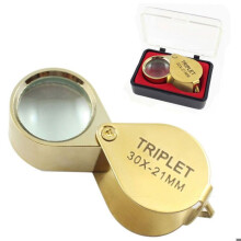 Jeweler's Eye Magnifier, 30x Magnifying Glass with Case, 30x Folding Pocket Glass Magnifier, Botanist's Magnifier, Jeweler's Magnifier