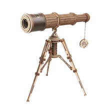 ROBOTIME Wooden Monocular Telescope - 3D Model Kit - Gift Toy for Children - 1:1 Scale