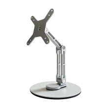Foldable Desktop Computer Monitor Mount Stand-Silver Base 155mm