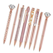 Stylo à bille de luxe en métal or Rose, rotatif et rétractable,