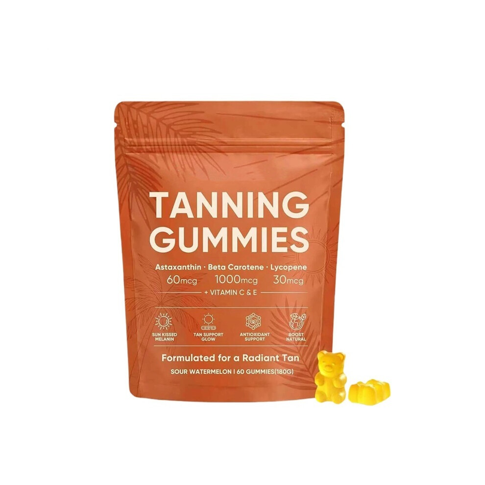 (2PCS) Skin Tanning Gummies, with & , Astaxanthin, Beta Carotene & Lycopene ...60 counts