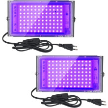 UV LED Black Light Spotlight 100W IP65 Waterproof with Adjustable Bracket for Outdoor Party Club Lighting