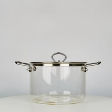 Non-Stick Glass Pot, 3.2L Capacity with Stainless Steel Lid, Ergonomic Handles, Dishwasher Safe Cookware