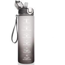 Sports Water Bottle - ZHUODIKE - 1L - Leakproof - Time Marker - BPA-Free Tritan Plastic