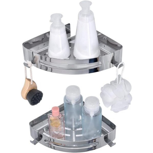 Bathroom Shelf No Drilling Required, Sturdy Movable Hooks for Bathroom Organisation