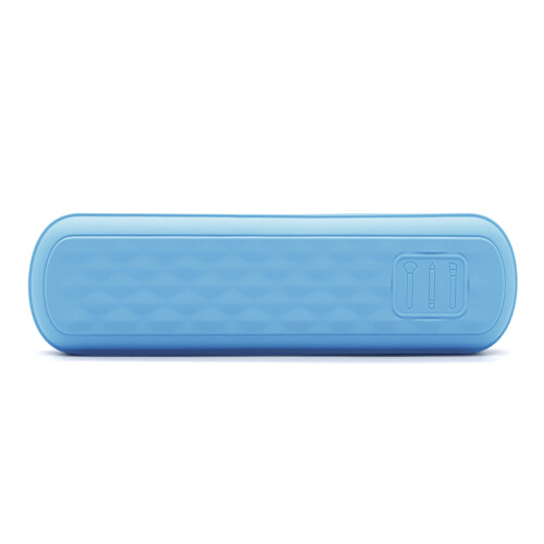 Porte-brosse compact en silicone avec fermeture-Bleu S