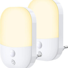 Sensor Night Light Plug, 5-Level Dimmer, Automatic On/Off, Energy-Saving for Hall, Closet, Nursery