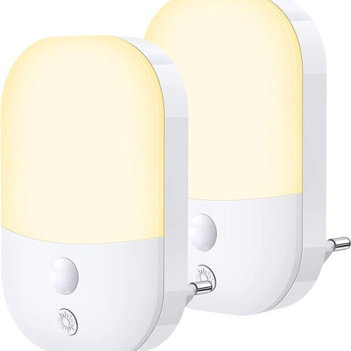 Sensor Night Light Plug, 5-Level Dimmer, Automatic On/Off, Energy-Saving for Hall, Closet, Nursery