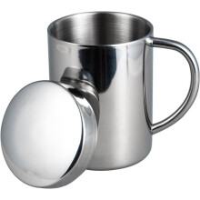 Taza de café isotérmica de 400 ml, de acero inoxidable de doble pared con tapa antisalpicaduras para bebidas calientes.