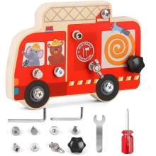 Montessori Busy Board Toy with Screwdriver - Educational Toy for Boys and Girls Ages 3, 4, 5, and 6