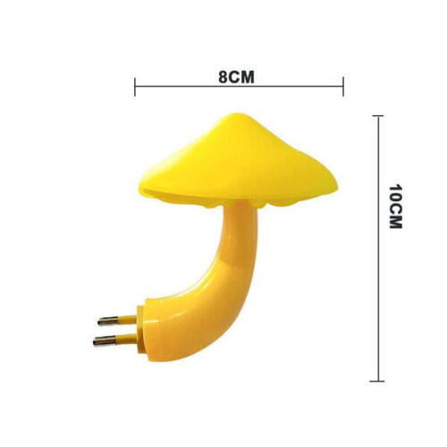 Plug-in Sensor Night Light, Mushroom Shape with Automatic Dimming for Bedroom, Bathroom, Hall