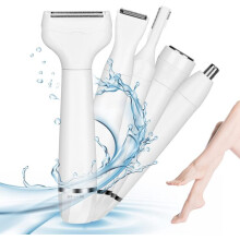 Epilatore elettrico 5 in 1 per viso e corpo, per donne, con testina impermeabile e ricarica USB.