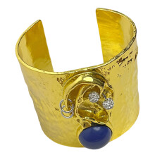 Bracelet manchette large avec visage humain 3D, Vintage,-202