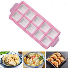 Pastavormenset voor het maken van ravioli en dumplings, rechthoekige en ronde plastic bakjes, 26,6 x 10,6 cm