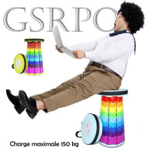 Portable Folding Stool, Retractable Camping Stool, Plastic Folding Stool for Fishing, Camping, and Outdoor Travel