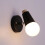 Indoor bathroom wall light - Black - Iron and solid wood - E27 - 1 bulb - Modern and elegant 1
