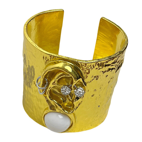 Dickes Armband mit offenem Gesichtsmuster, moderne Kunst-203