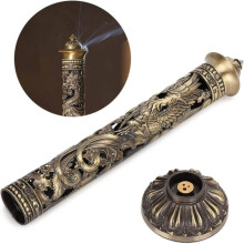 Incense Burner Holder, Vertical Metal Incense Stick Burner, Relief Incense Stick Stand, Craft Decoration - 1 Set