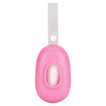 Dispenser per sacchetti per escrementi cani con contenitore integrato, maniglia morbida, materiale plastica e silicone, 4 colori, portatile