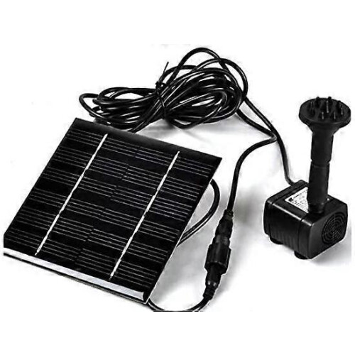 Solar Powered Floating Fountain for Pools Birdbaths 11cm Square with 4 Sprayers