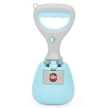 Paletta raccogli-escrementi per cani con dispenser di sacchetti integrato, impugnatura ergonomica per WC e tacche dentellate.