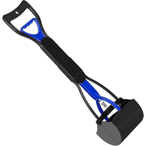 Long Handle Dog Pooper Scooper, Durable Spring ABS Material, Foldable Design for Easy Use & Cleaning