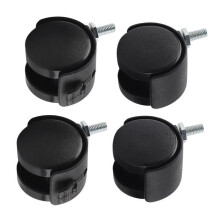 4PCS Swivel Casters Replacement Casters for Furniture and Office Chairs Nylon Plastic, Black Brake Mxzzand