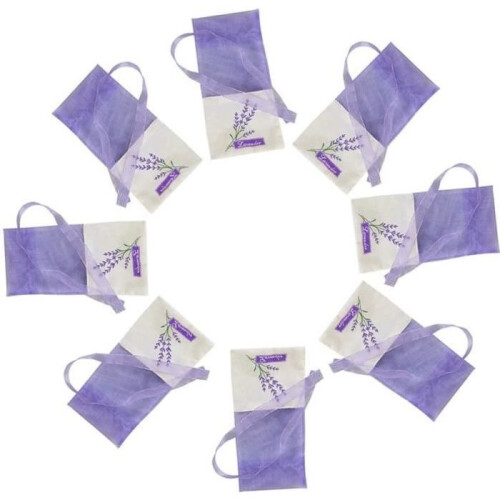 Pack of 30 empty lavender-scented sachets, resealable with drawstring, 30 units, light purple